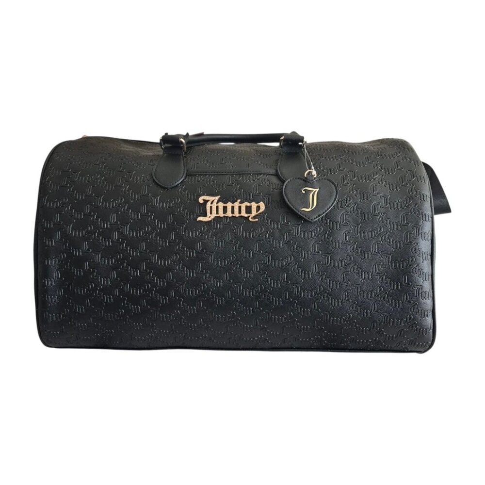 Juicy Couture NWT Black Gold Monogram Duffle Bag Weekender Travel Bag
